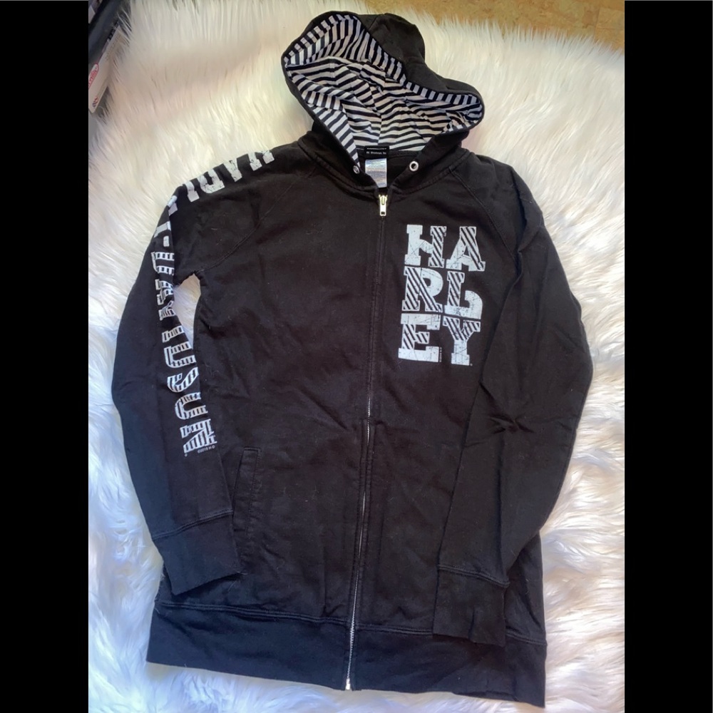 Harley Davidson Full zipper stripe hoodie- Small